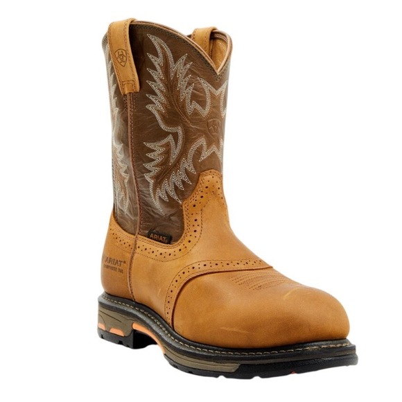 Ariat WorkHog Western Work Boots Composite Toe Bark Brown Men's 13D